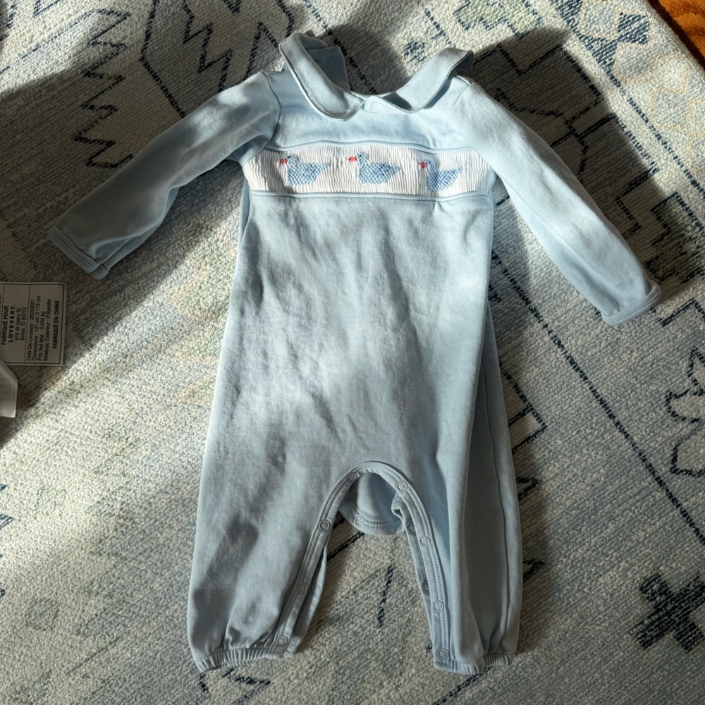 Beaufort Bonnet romper with mallards in 0-3 months